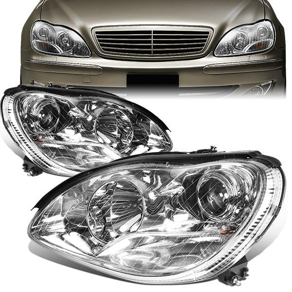 DNA Motoring, 00-06 Mercedes-Benz S350 S430 S500 S600 S55 S65 AMG Projector Headlights - Chrome Housing