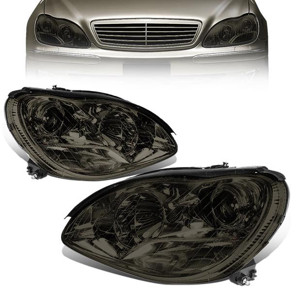 DNA Motoring, 00-06 Mercedes-Benz S350 S430 S500 S600 S55 S65 AMG Projector Headlights - Smoked Housing