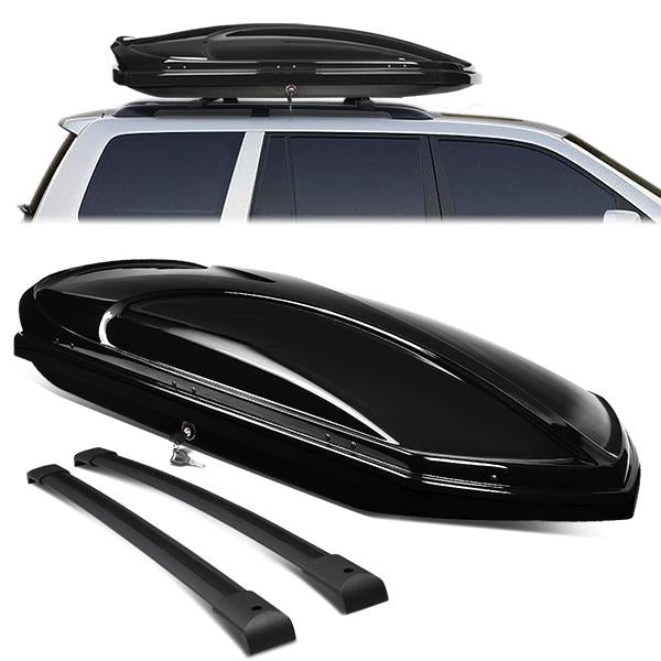 DNA Motoring, 03-08 Honda Pilot Roof Cargo Storage Box + Aluminum Cross Bar