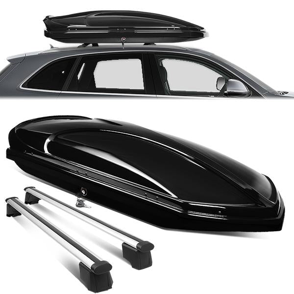 DNA Motoring, 09-16 Audi Q5 Roof Cargo Storage Box + Aluminum Cross Bar