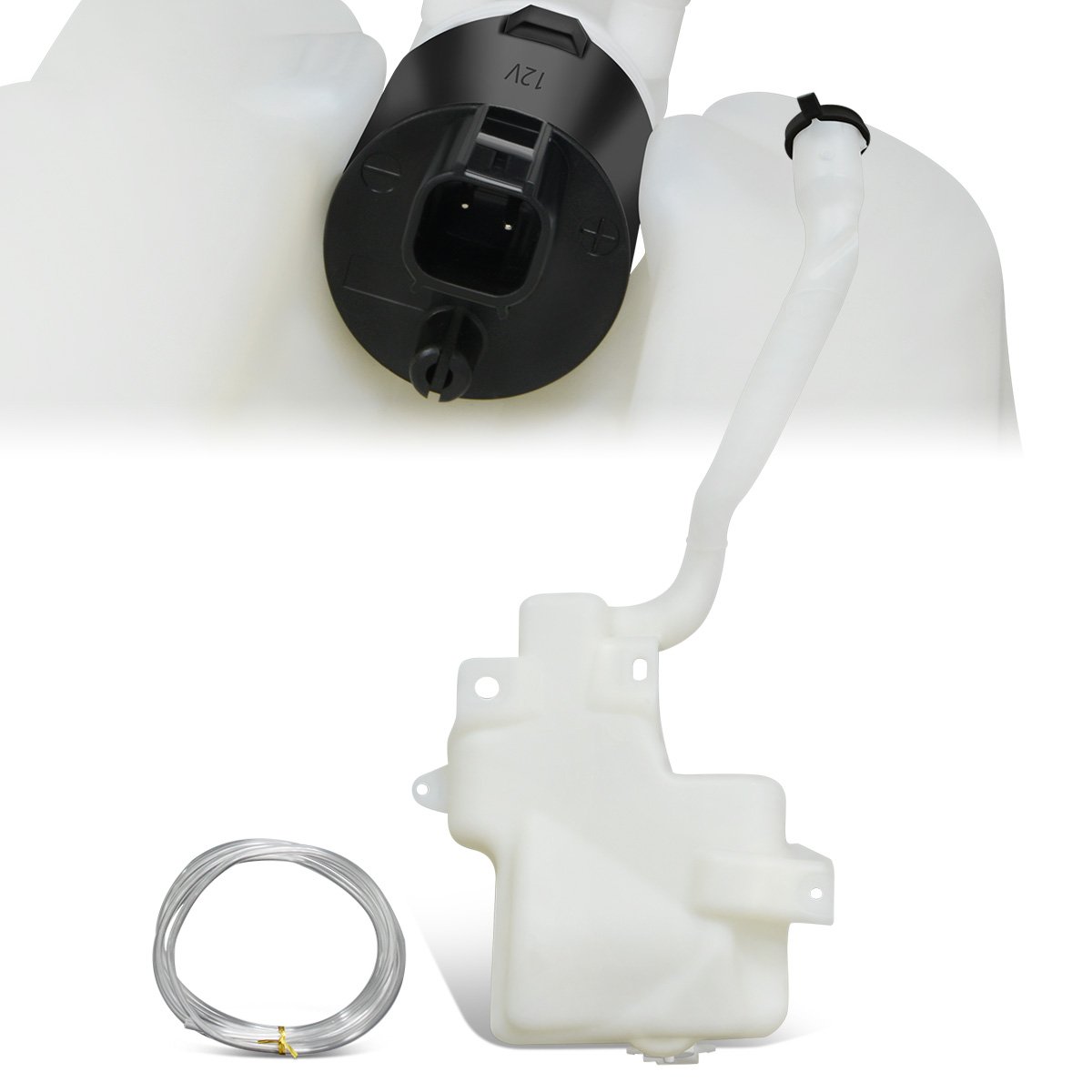 CAAP, 11-15 Ford Explorer Windshield Washer Reservoir Tank Bottle w/Level Sensor+Fluid Pump